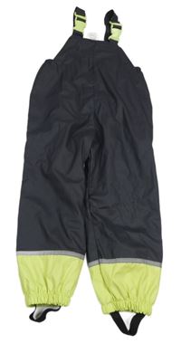 Tmavošedo-limetkové nepromokavé laclové kalhoty X-mail 