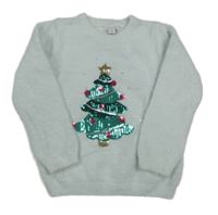 Svetlomodrý chlpatý sveter so stromčekom Primark