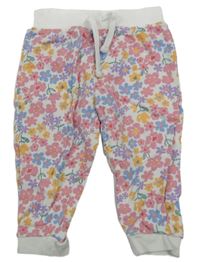 Bílé tepláky s kytičkami Ergee