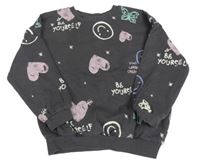 Sivá oversize mikina so vzorom George