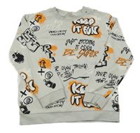 Sivá mikina s nápismi H&M