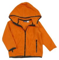 Oranžovo-hnedá fleecová prepínaci mikina s kapucňou Lupilu