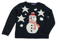 Tmavomodrý sveter so sněhulákem Lupilu