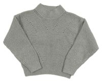 Sivý crop sveter s dirkovaným vzorom H&M