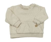 Béžová rebrovaná mikina s klokankou Name it