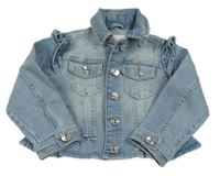 Modrá rifľová crop bunda Next