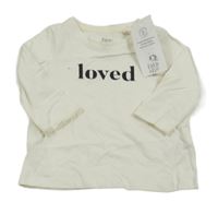 Nové - Smotanové tričko s nápisom F&F