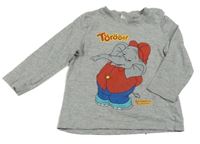 Sivé tričko so sloníkem