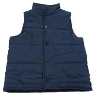 Tmavomdorá šušťáková zateplená vesta Shein