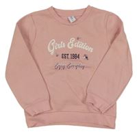 Svetloružová mikina s nápisom Topolino