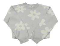 Svetlofialový crop sveter s kvetmi H&M