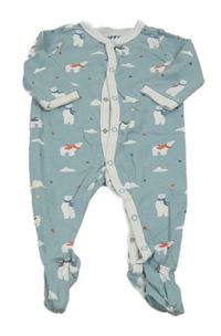 Svetlomodrý overal s medvedíkmi Tchibo