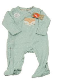 Nové - Světlezelený overal s puntíky a liškou Mothercare