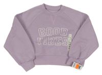 Nové - Lila crop mikina s nápisom Dunnes