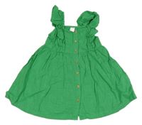 Zelené plátenné prepínaci šaty s volánikmi LC Waikiki