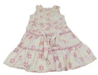 Biele ľahké kvetované šaty