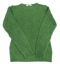 Zeleno-tmavozelený melírovaný sveter H&M
