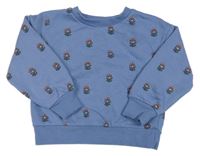Modrá oversize mikina s kvietkami Primark