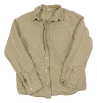 Béžová lněná košile H&M