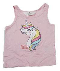 Svetloružový top s jednorožcom H&M