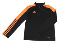 Černo-oranžová sportovní funkční mikina Adidas 