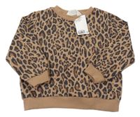 Nové - Béžovo-černá vzorovaná oversize mikina H&M