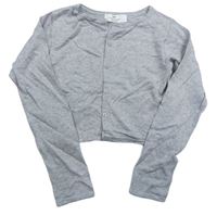 Sivý melírovaný prepínaci crop sveter H&M
