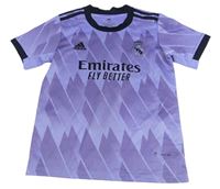 Fialovo-černý vzorovaný funkční fotbalový dres Real Madrid a číslem Adidas