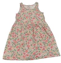 Pudrové šaty s kvietkami a jahůdkami H&M