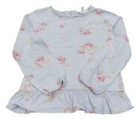 Světlemodrofialová tunika s růžemi the little white company