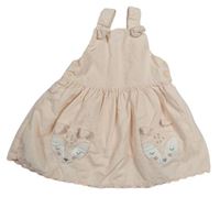 Světlebroskvové menšestrové šaty s liškami/kapsami Mothercare