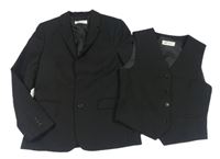 2Set - Černé slavnostní sako + vesta H&M