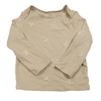 Béžové rebrované tričko s mesiacmi a hviezdičkami F&F