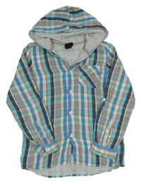 Kostkovaná košile s kapucí H&M
