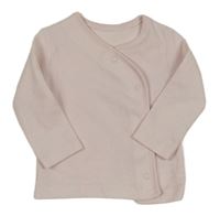 Světlerůžové žebrované zavinovací propínací mikinotriko Matalan