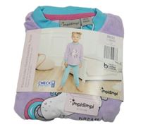 Nové - levandulovo-azurové zamatové pyžama s jednorožcom impidimpi