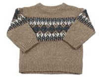 Hnědý melírovaný svetr se vzorem Next