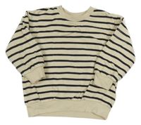 Smetnovo-čierna pruhovaná oversize mikina M&S