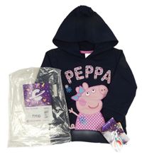 Nové - tmavomodrá mikina s Peppa Pig a kapucí character