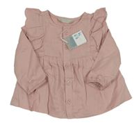 Nové - pudrová vzorovaná šatová prepínaci tunika s volánikmi PRIMARK