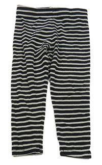 Čierno-biele pruhované legíny Next