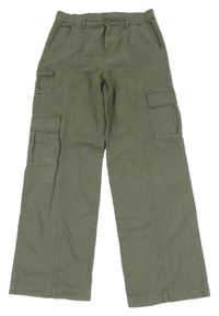 Khaki cargo wide leg rifle M&S