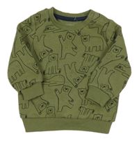 Khaki mikina s medvídky PRIMARK