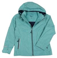 Modrozelená vzorovaná šušťáková funkčná jarná bunda s kapucňou crivit