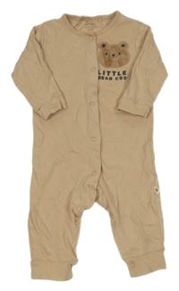 Béžový overal s medvídkem a nápisy Next