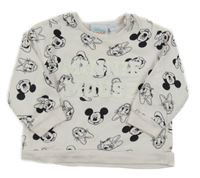 Bílo/světlerůžová mikina s Minnie a Mickey a kamarády a nápismi Disney