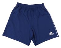 Tmavomodré funkční sportovní kraťasy s logem Adidas