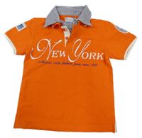 Oranžové polo tričko s nápisom Marine Corps