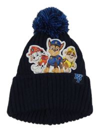Tmavomodrá pletená rebrovaná čapica s Paw Patrol Nickelodeon