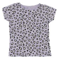 Levandulové tričko s leopardím vzorom F&F